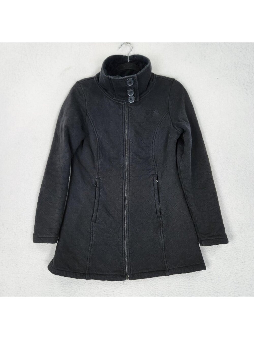 The North Face Jacket Womens Medium Faded Black Caroluna Quilted Long Line